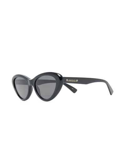 Gucci Star Logo Acetate Cat-eye Sunglasses In Black