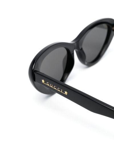 Shop Gucci Cat-eye Frame Sunglasses In Black