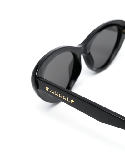Gucci Star Logo Acetate Cat-eye Sunglasses In Black