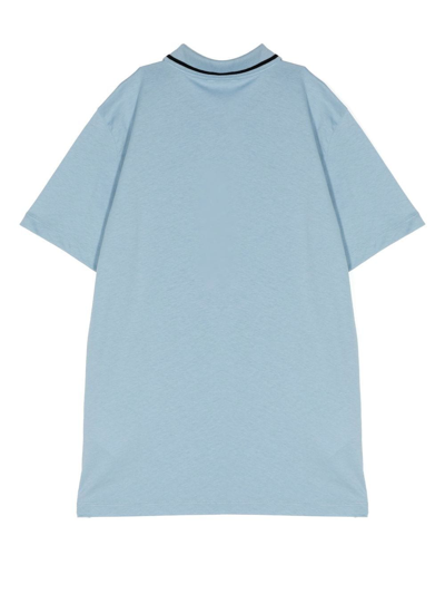 Shop Ea7 Logo-print Polo Shirt In Blue