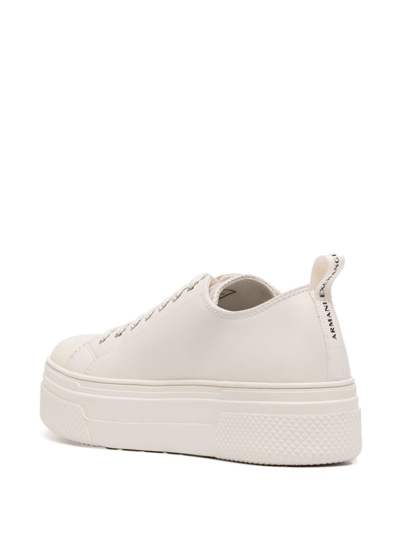 Shop Armani Exchange Logo-print Platform Sneakers In White