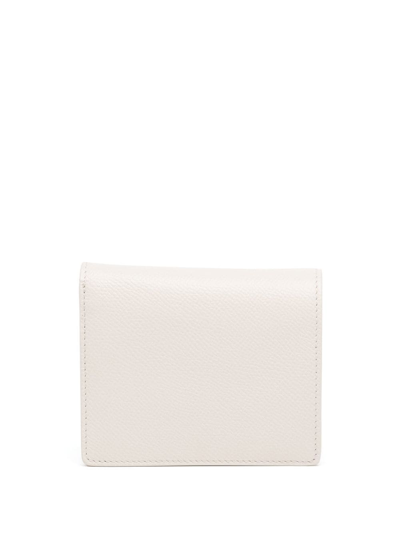 Shop Maison Margiela Four-stitch Leather Card Holder In White