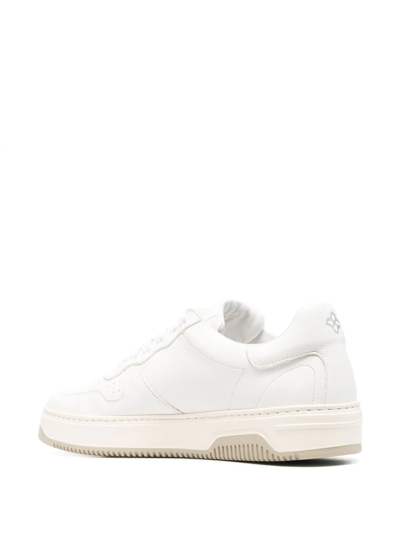 Shop Tagliatore Low-top Leather Sneakers In White