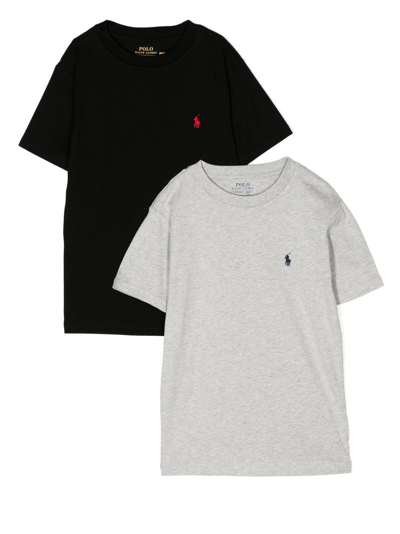 Shop Ralph Lauren Logo-embroidered T-shirt Set In Black