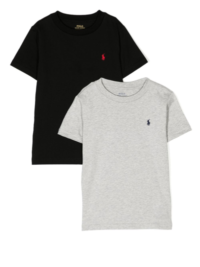 Shop Ralph Lauren Logo-embroidered Three-pack T-shirts In Multicolour