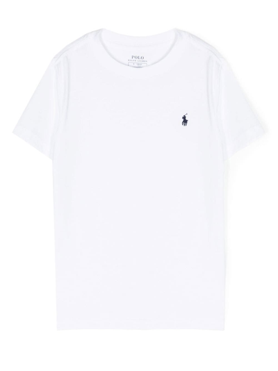 Shop Ralph Lauren Logo-embroidered Three-pack T-shirts In Multicolour