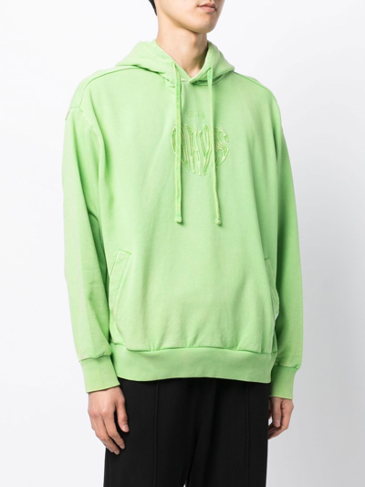 Shop Five Cm Logo-embroidered Drawstring Hoodie In Green