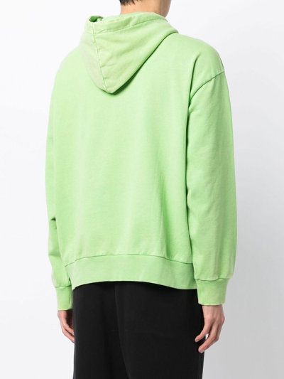 Five Cm Logo-embroidered Drawstring Hoodie In Green