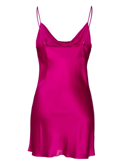 Shop Gilda & Pearl Lace-appliqué Silk Nightdress In Pink