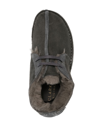 Shop Clarks Originals Desert Trek Suede Boots In Grey