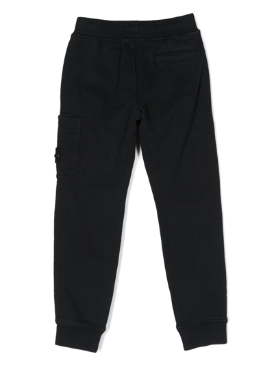 Shop Stone Island Junior Side Logo-patch Trousers In Blue