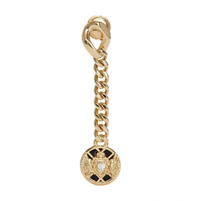 Shop Balmain Emblem Single Pendant Earring In Gold