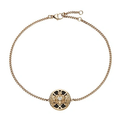 Shop Balmain Emblem Chain Bracelet In Gold
