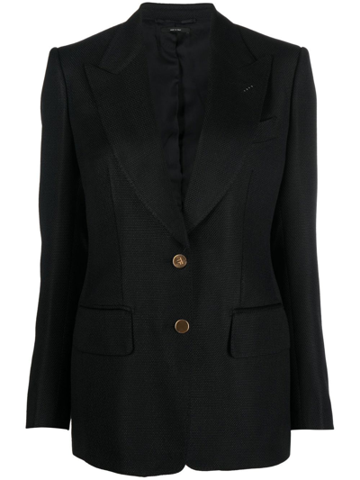 Tom Ford Single-breasted Tailored Blazer In Black