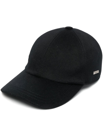 Shop Zegna Logo-patch Baseball Cap In Black