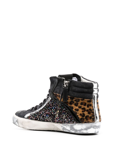 Philippe Model Patchwork-detail Hi-top Sneakers In Black