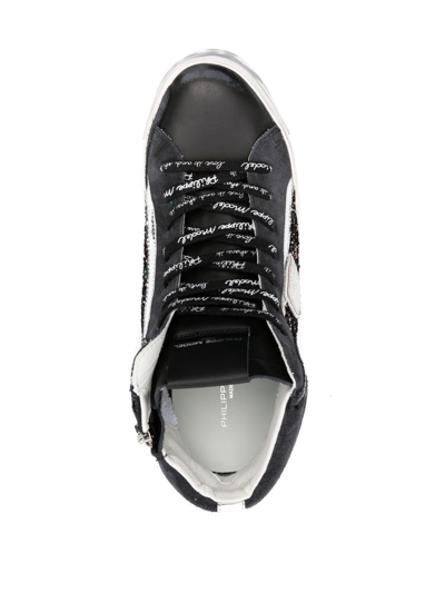 Philippe Model Patchwork-detail Hi-top Sneakers In Black