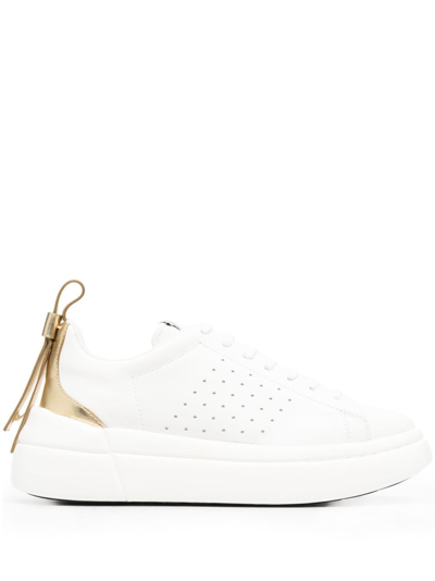 Shop Redv Low-top Leather Sneakers In White