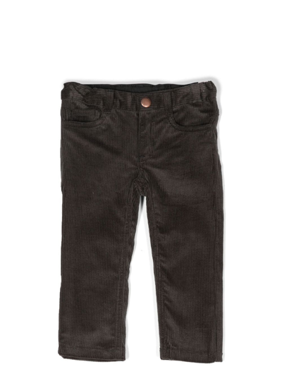 Shop Bonpoint Straight-leg Corduroy Trousers In Grey