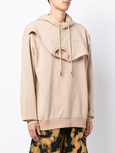 Shop Feng Chen Wang Panelled Drawstring Hooded Jacket In Brown