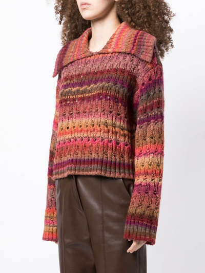 Simkhai Jenna Lofty Space Dye Cropped Pullover In Punch Multi In Brown