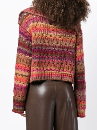 Simkhai Jenna Lofty Space Dye Cropped Pullover In Punch Multi In Brown