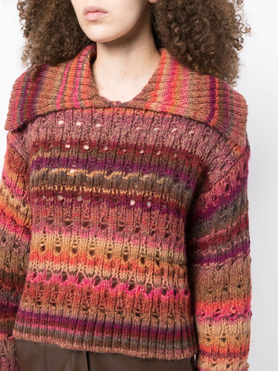 Simkhai Jenna Lofty Space Dye Cropped Pullover In Punch Multi In Brown