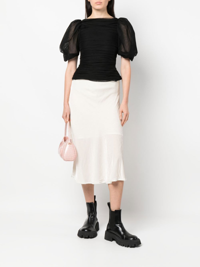 Shop Gold Hawk High-waisted Silk-blend Skirt In Neutrals