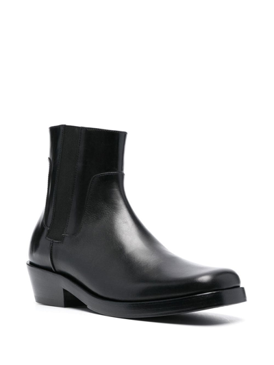 Shop Raf Simons 45mm Block-heel Ankle Boots In Black