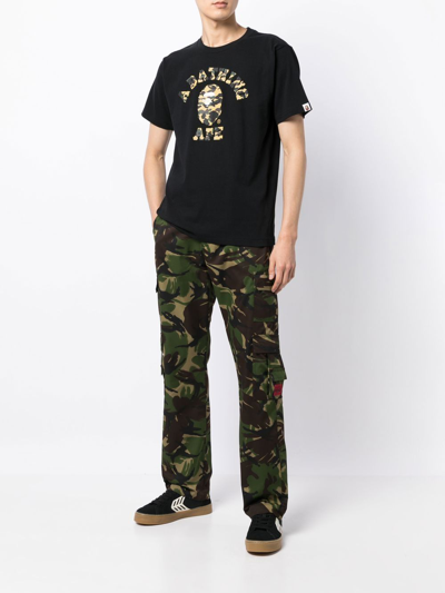 Shop A Bathing Ape Logo-print T-shirt In Black