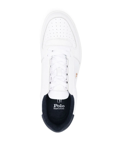 Shop Polo Ralph Lauren Court Logo-embroidered Sneakers In White