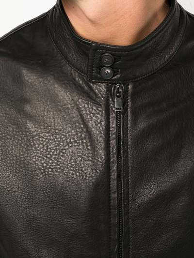 Shop Tagliatore Lambskin Bomber-jacket In Black