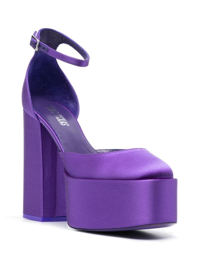 Paris Texas Platform 135mm Heeled Pumps In Purple