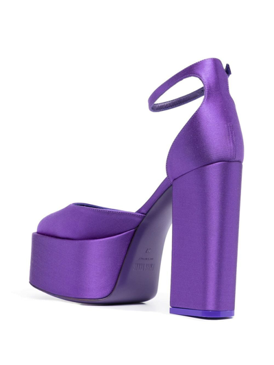 Paris Texas Platform 135mm Heeled Pumps In Purple