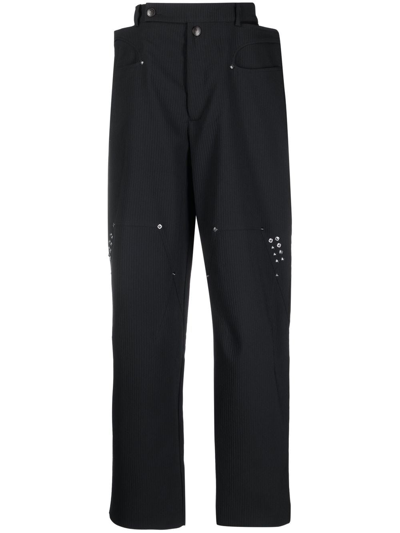 Kiko Kostadinov Cut-out Detail Wide-leg Trousers In Black | ModeSens