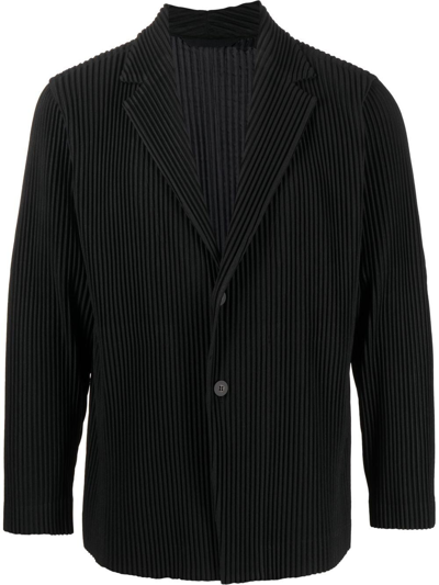 Shop Issey Miyake Plisse Pleated Jacket In Black