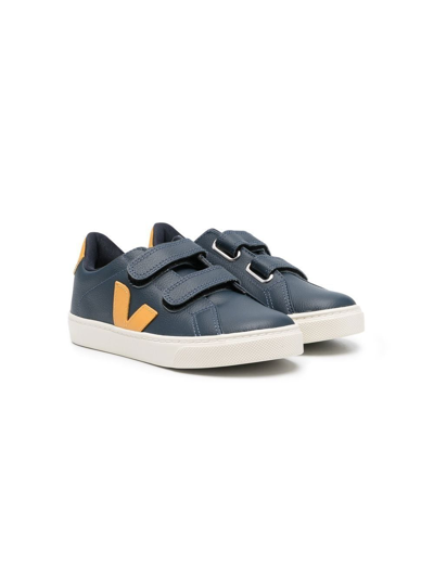 Shop Veja Esplar Touch-strap Sneakers In Blue