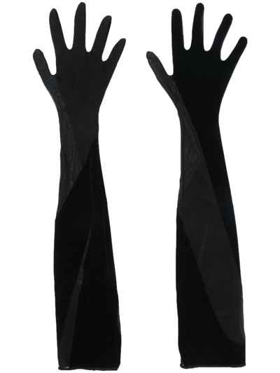 Shop Wolford X Mugler Forearm-length Gloves In Black