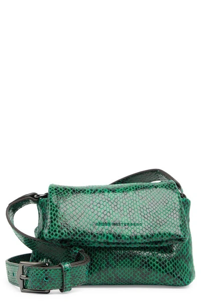 Shop Aimee Kestenberg Novelty Preston Leather Mini Crossbody Bag In Emerald Snake