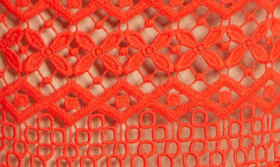 Shop Adelyn Rae Alani Crochet Lace Midi Dress In Mandarin Red