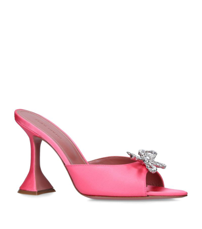 Shop Amina Muaddi Satin Rosie Mules 95 In Pink