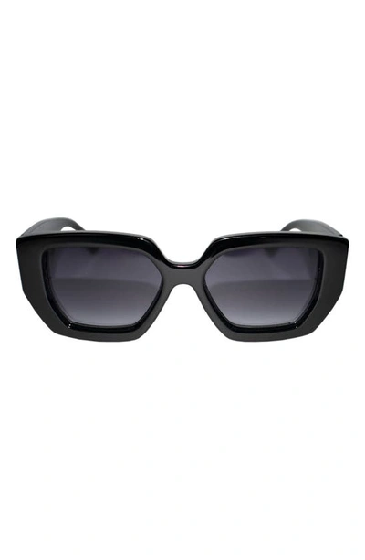 Shop Fifth & Ninth Rue 67mm Polarized Square Sunglasses In Black/ Black