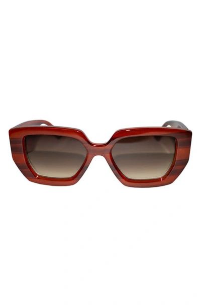 Shop Fifth & Ninth Rue 67mm Polarized Square Sunglasses In Mahogany/ Brown