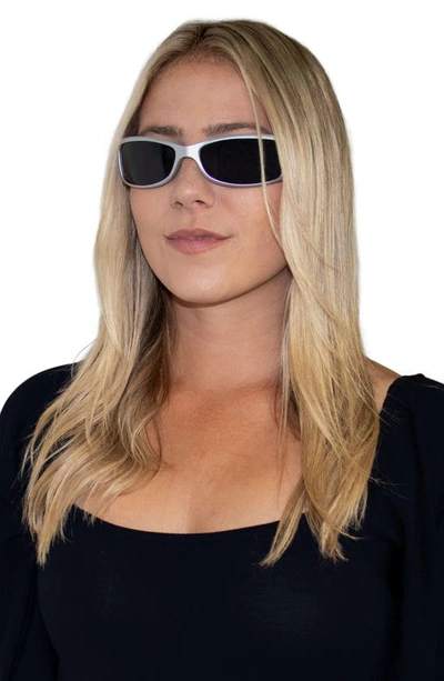 Shop Fifth & Ninth Rocket 67mm Polarized Wraparound Sunglasses In Silver/ Black