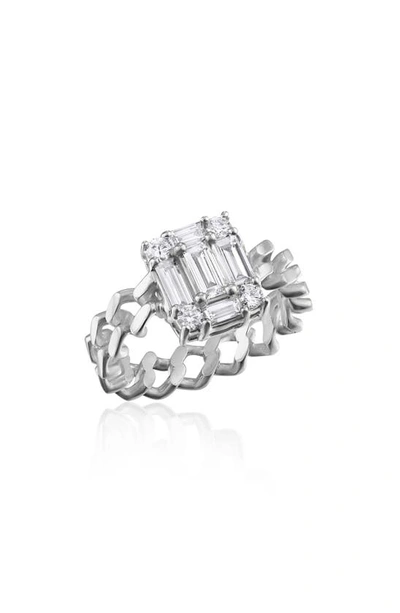 Shop Mindi Mond Clarity Cube Diamond Link Ring In 18k Wg