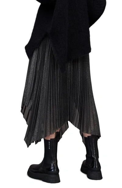 Allsaints Lerin Skirt In Black Metallic
