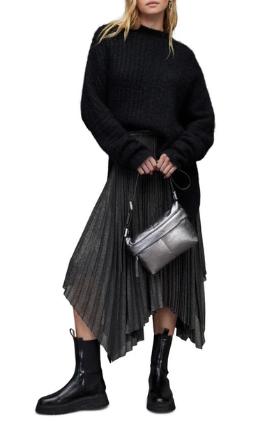 Allsaints Lerin Skirt In Black Metallic