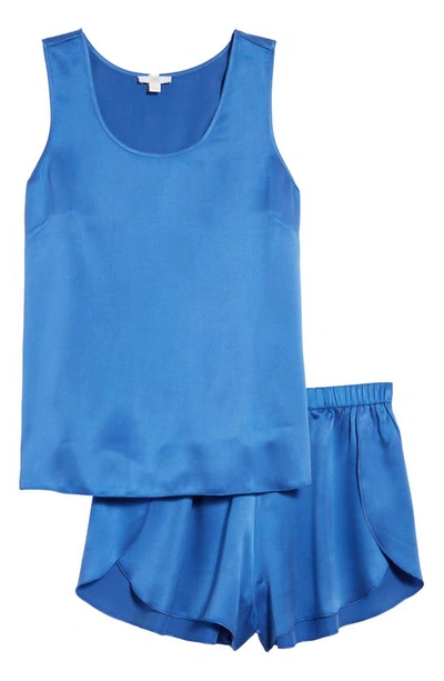 Shop Lunya Washable Silk Short Pajamas In Lolling Blue