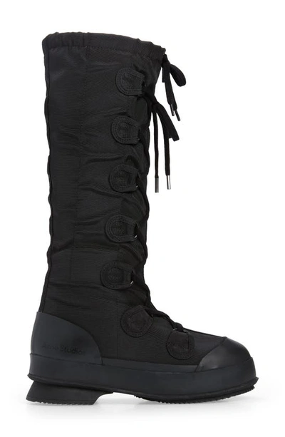 Shop Acne Studios Brema Lace-up Tall Boot In Black