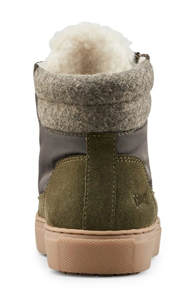 Shop Cougar Dax Waterproof High Top Sneaker With Faux Shearling Trim In Olive